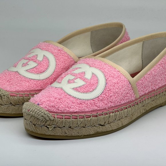 Gucci GG Logo Monogram Terry Espadrilles Flats Shoes - Picture 3 of 16